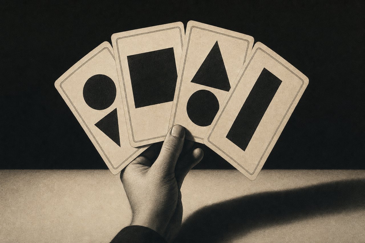 Omaha Poker – Vier Hole Cards in dramatischer Beleuchtung