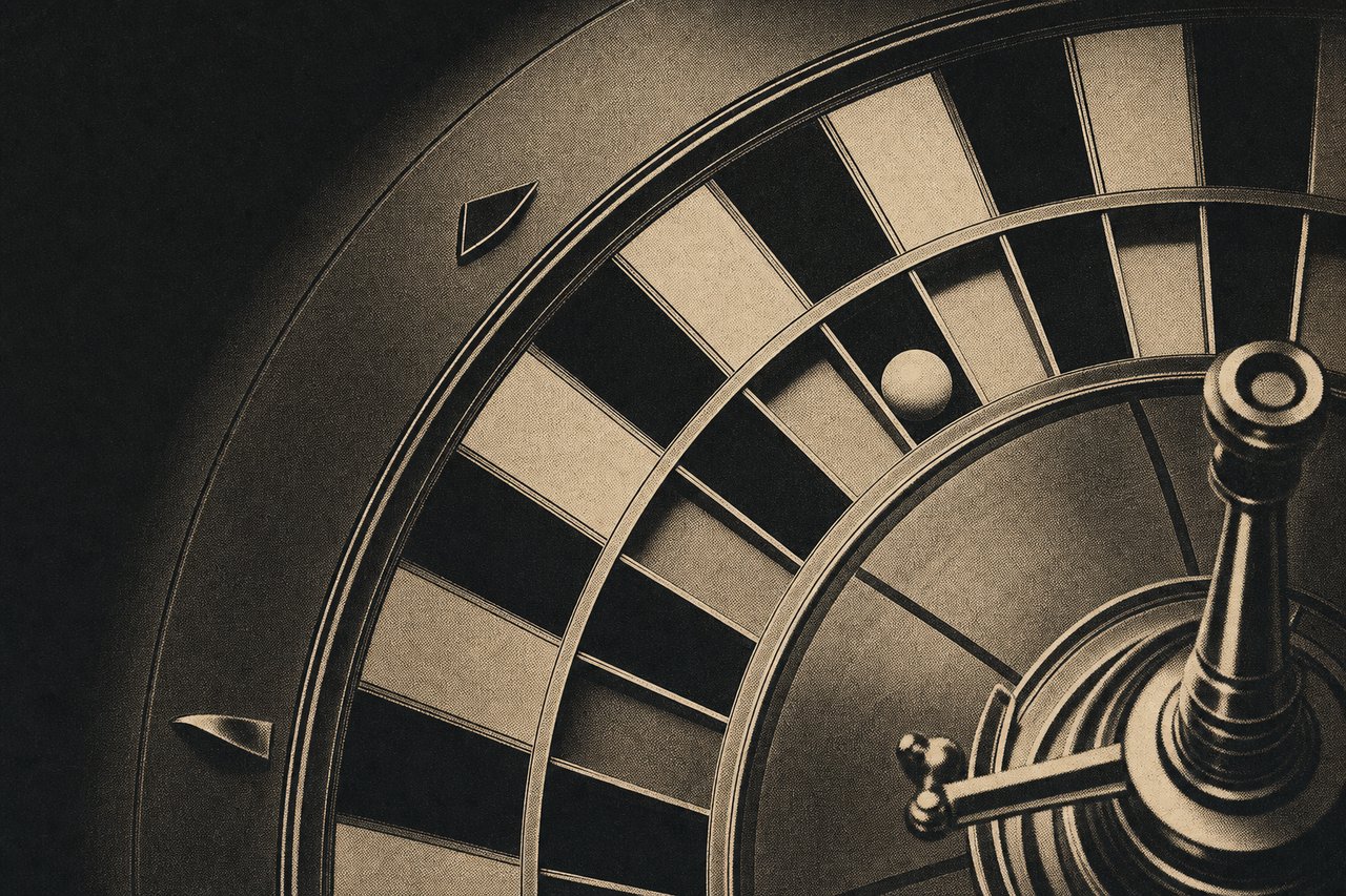 Roulette-Kessel aus der Vogelperspektive – technische Darstellung der Sektoren