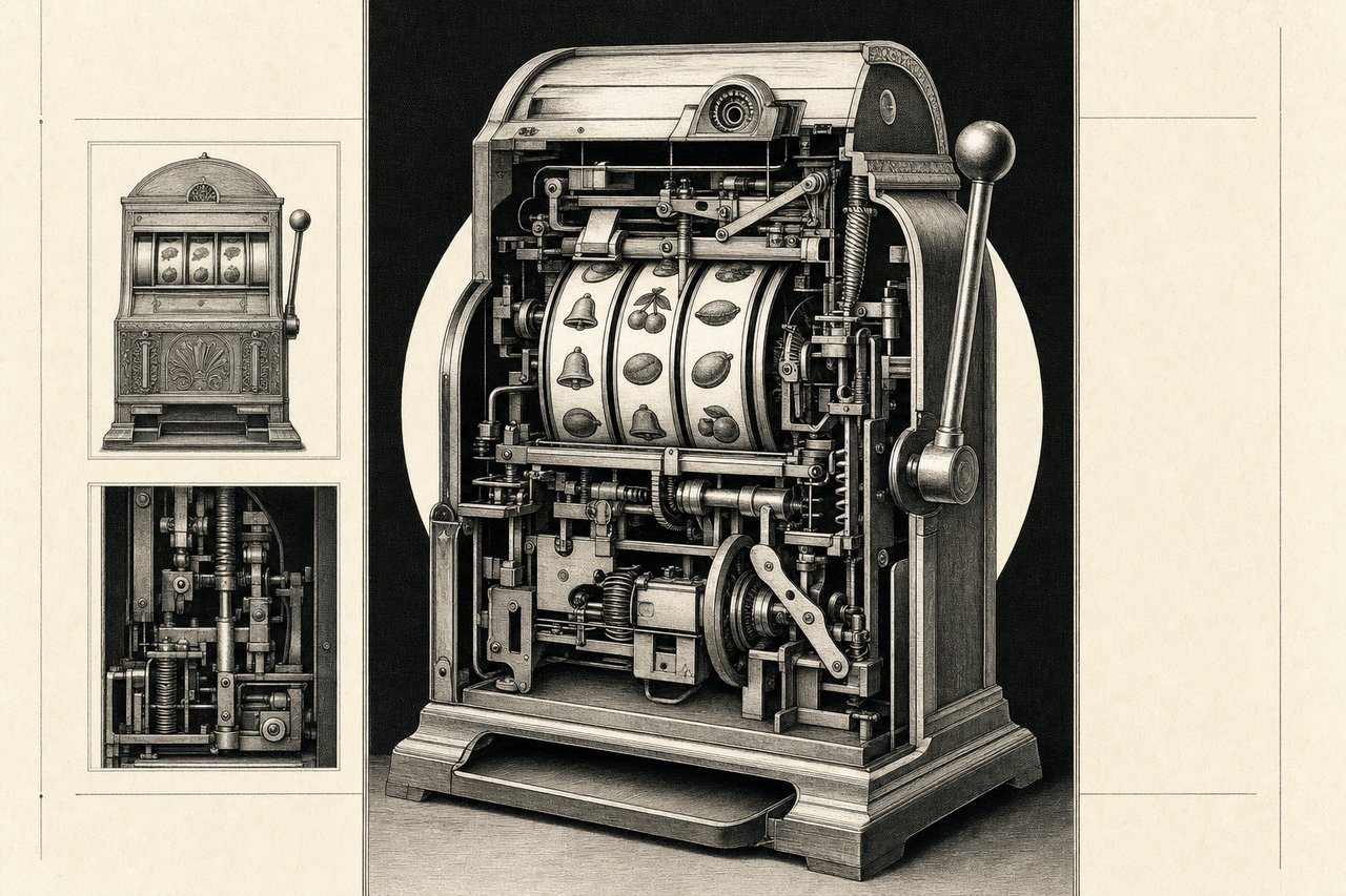 Historischer Spielautomat der 1920er-Jahre – technische Museumsdarstellung