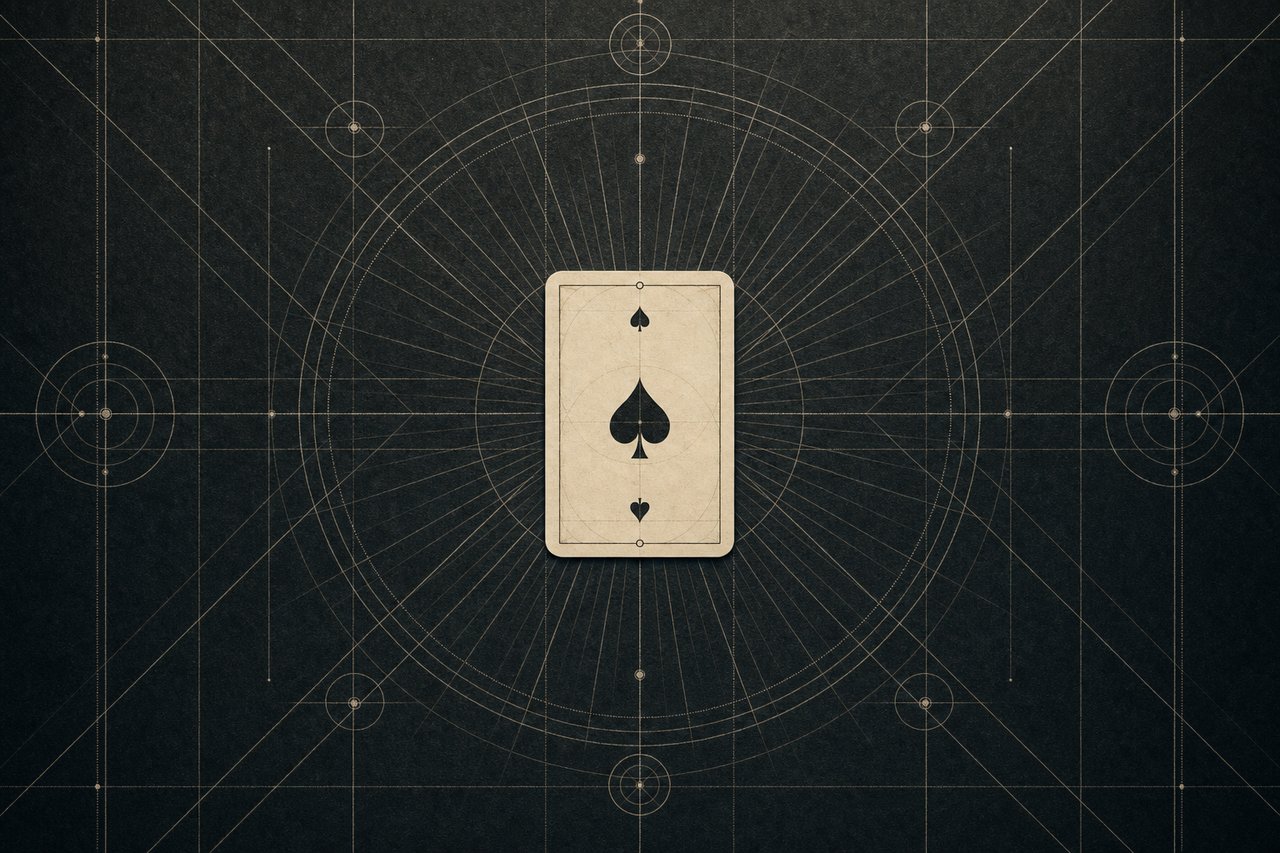 Blackjack Basisstrategie – Ass-Karte im Zentrum einer mathematischen Rastergraphik