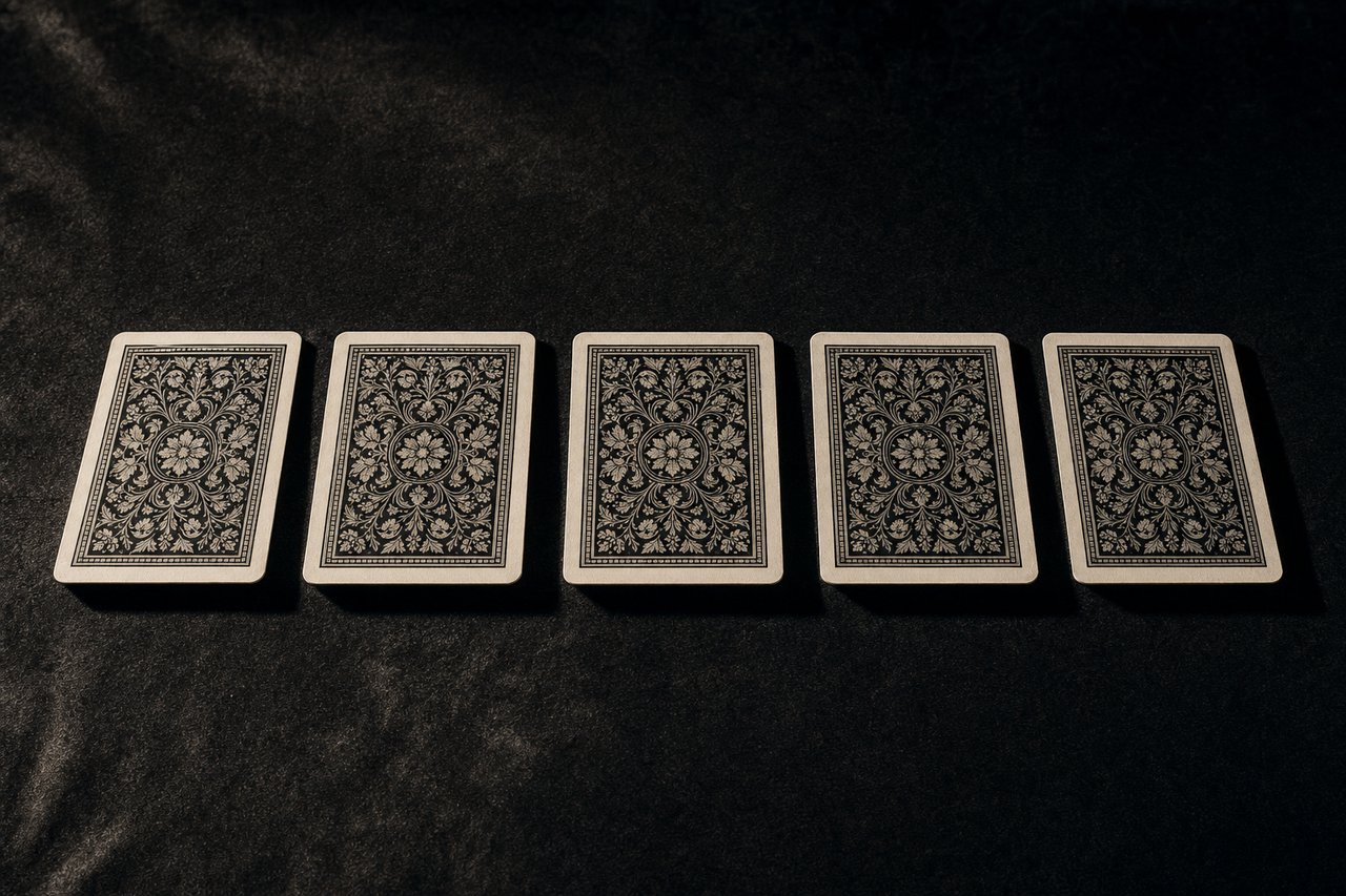Texas Hold'em – Community Cards auf dem Pokertisch, akademische Darstellung